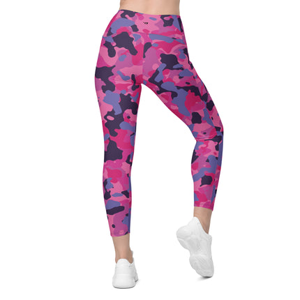 Leggings de cintura alta con estampado de camuflaje en color obsidiana rosa (bolsillos)