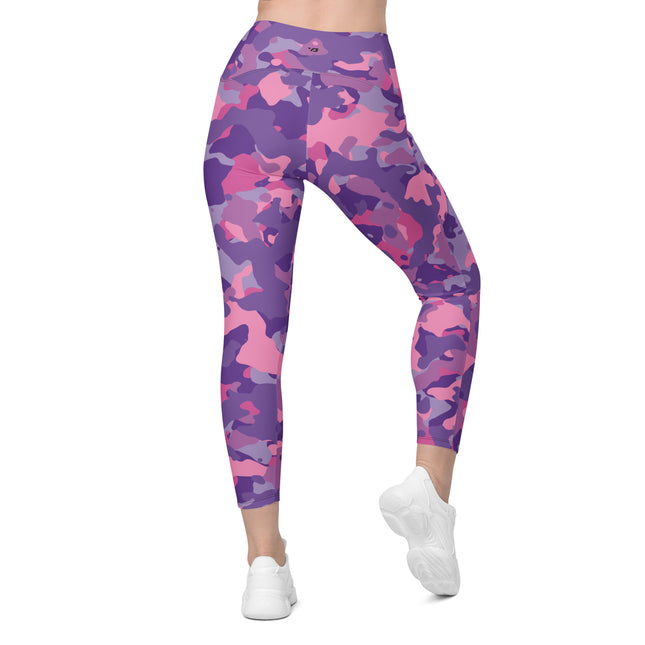 Plum Paradise Camo High-Waisted Leggings (Pockets)