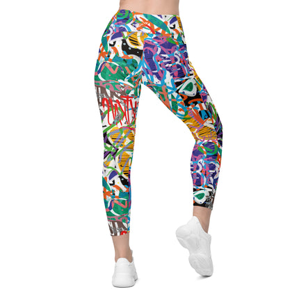 Leggings de cintura alta con grafiti Kaleido (bolsillos)