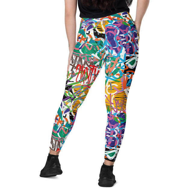 Leggings de cintura alta con grafiti Kaleido (bolsillos)