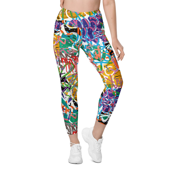 Leggings de cintura alta con grafiti Kaleido (bolsillos)