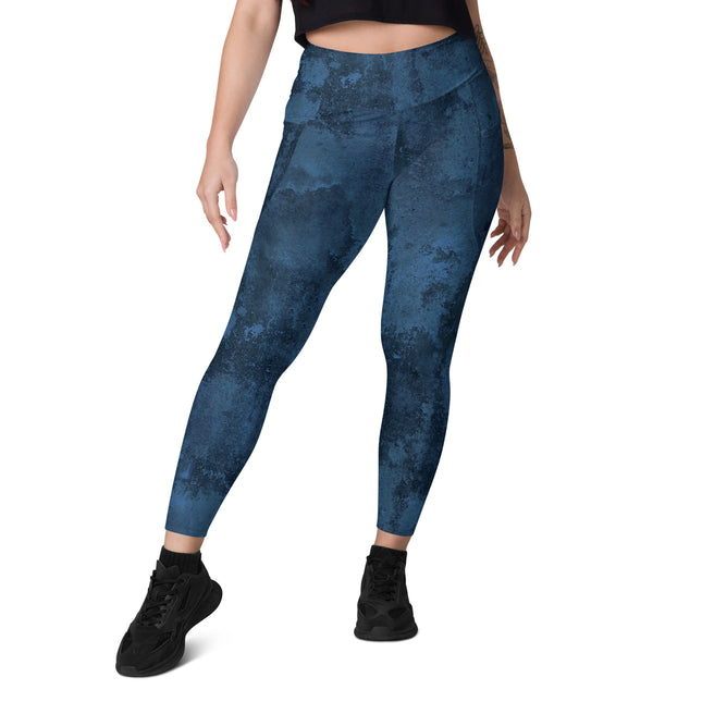 Leggings de cintura alta con diseño grunge de la marina (bolsillos)