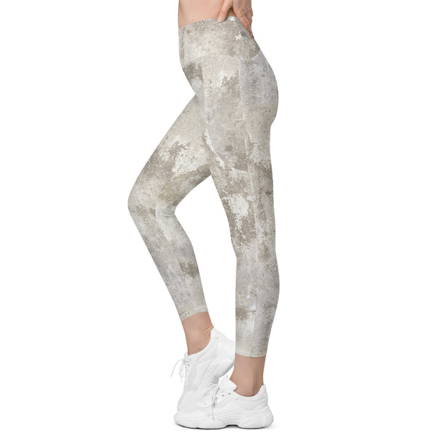 STONE GRUNGE HIGH-WAISTED LEGGINGS (Pockets)