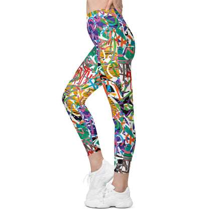 Leggings de cintura alta con grafiti Kaleido (bolsillos)