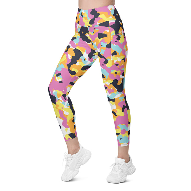 Leggings de cintura alta con estampado de camuflaje Sunset Mirage (bolsillos)