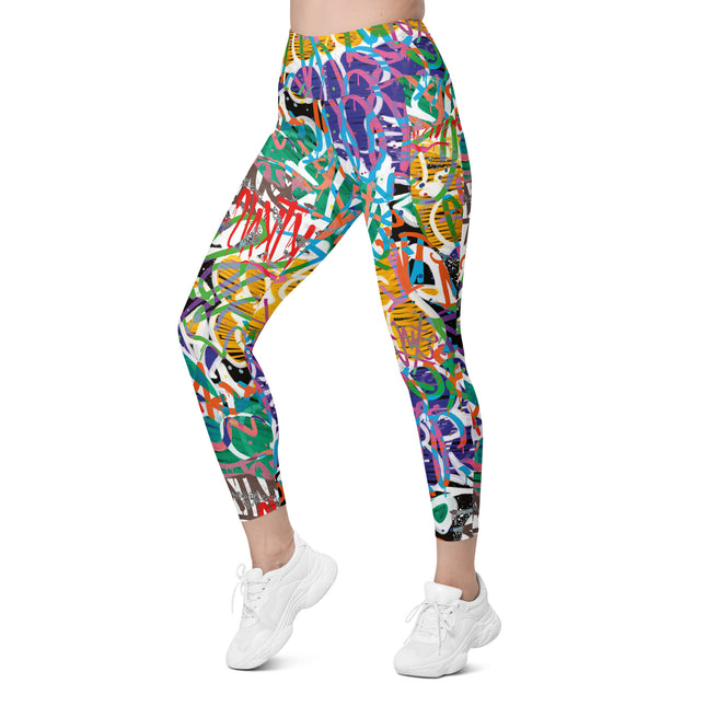 Kaleido Graffiti High-Waisted Leggings (Pockets)