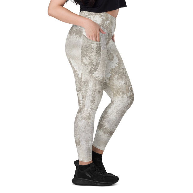 STONE GRUNGE HIGH-WAISTED LEGGINGS (Pockets)