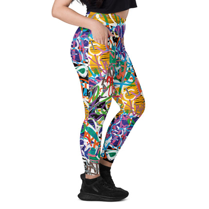 Leggings de cintura alta con grafiti Kaleido (bolsillos)