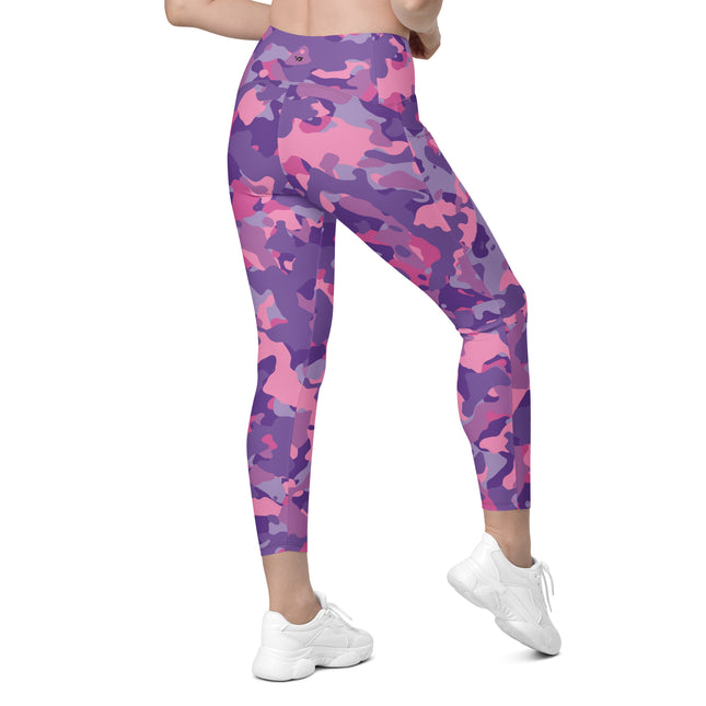 Plum Paradise Camo High-Waisted Leggings (Pockets)