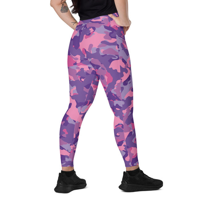 Plum Paradise Camo High-Waisted Leggings (Pockets)