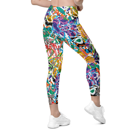 Leggings de cintura alta con grafiti Kaleido (bolsillos)