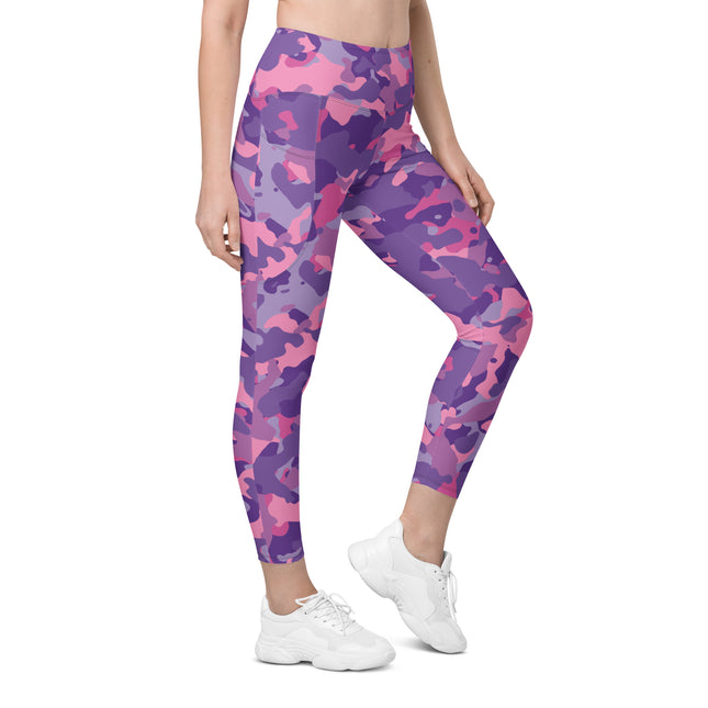 Plum Paradise Camo High-Waisted Leggings (Pockets)