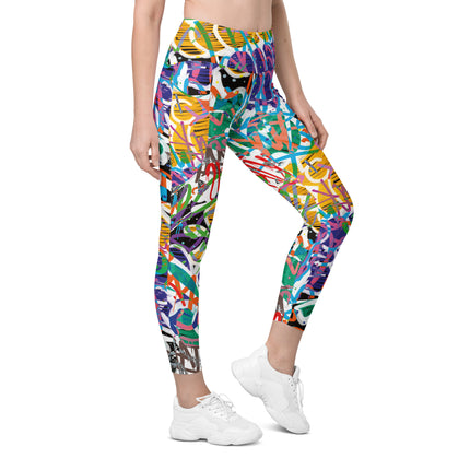 Leggings de cintura alta con grafiti Kaleido (bolsillos)