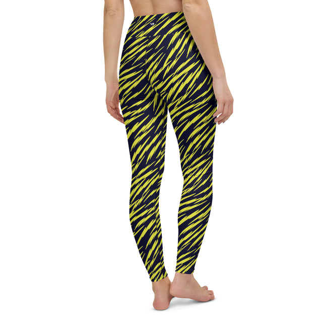 Yellow Tiger Stripe High-Waisted Leggings