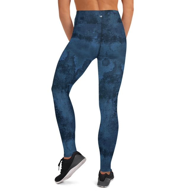 Navy Grunge High-Waisted Leggings