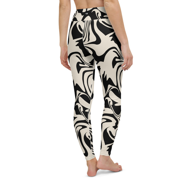 Black Abstract Liquid High-Waisted Leggings