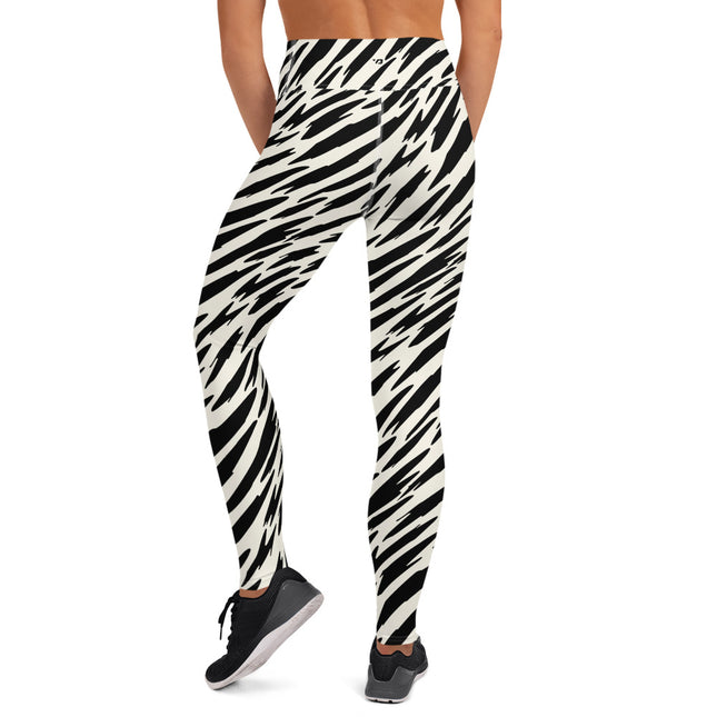 Black Tiger Stripes High-Waisted Leggings