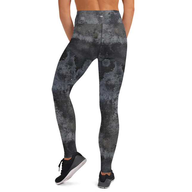 Charcoal Grunge High-Waisted Leggings