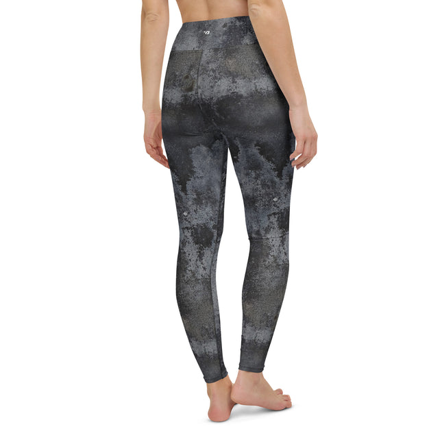 Charcoal Grunge High-Waisted Leggings