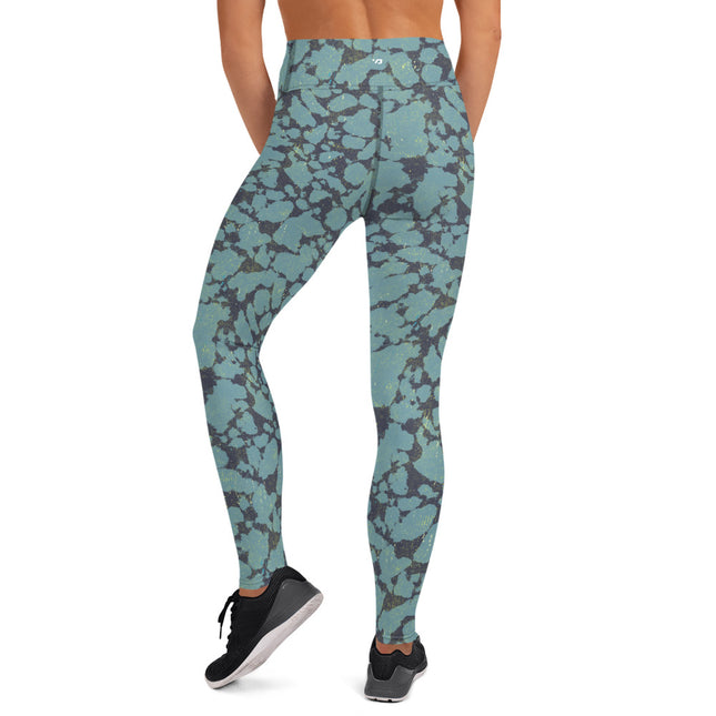 Cyan Topaz High-Waisted Leggings