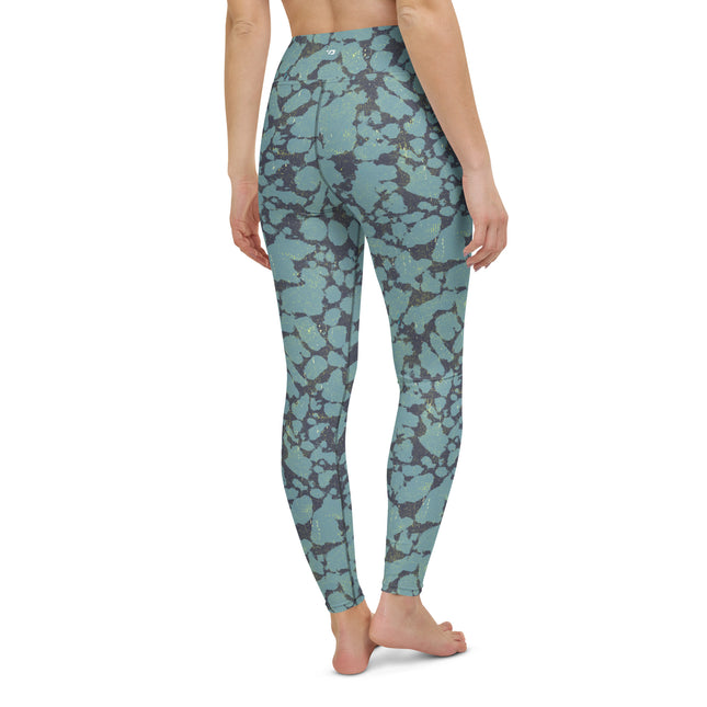 Cyan Topaz High-Waisted Leggings