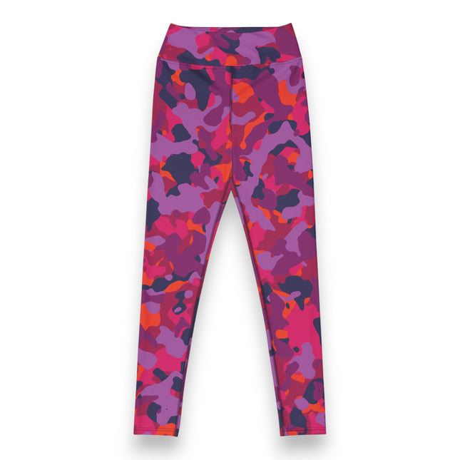 Leggings de cintura alta con estampado de camuflaje magenta