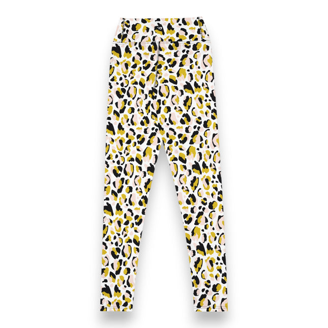 Leggings de cintura alta con estampado de leopardo dorado