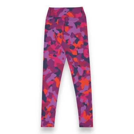 Leggings de cintura alta con estampado de camuflaje magenta