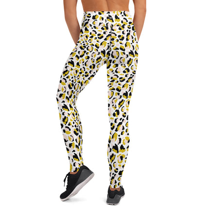 Leggings de cintura alta con estampado de leopardo dorado