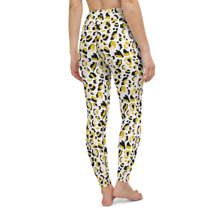 Leggings de cintura alta con estampado de leopardo dorado