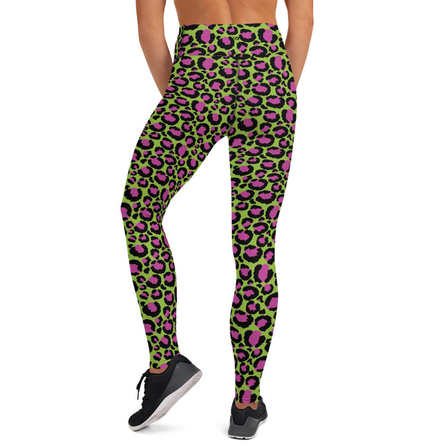 Leggings de cintura alta con estampado de leopardo y piel de lima