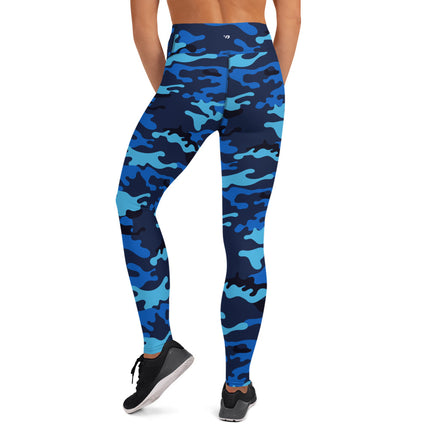 Leggings deportivos de cintura alta con diseño de camuflaje marino de medianoche