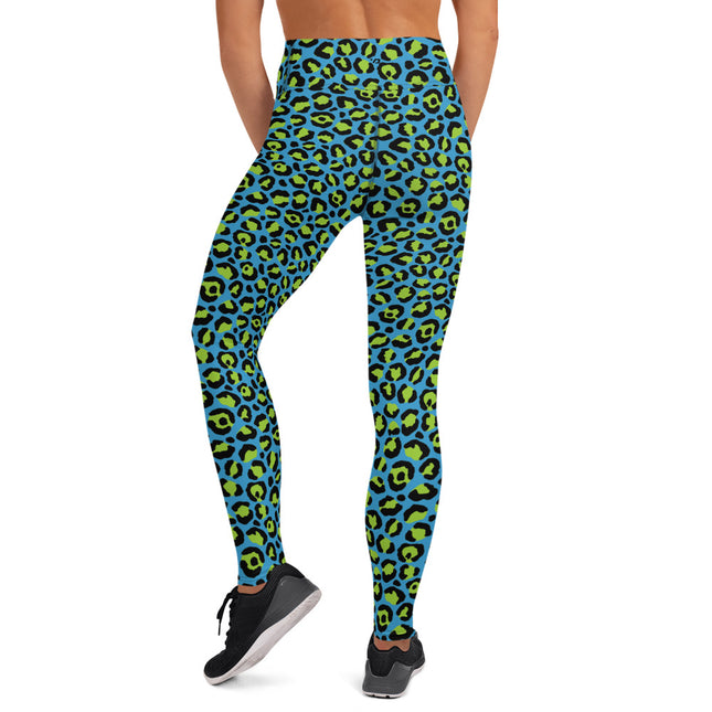 Neon Lagoon Leopard High-Waisted Leggings