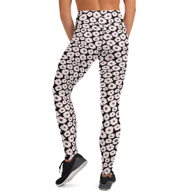 Noir Bloom High-Waisted Leggings