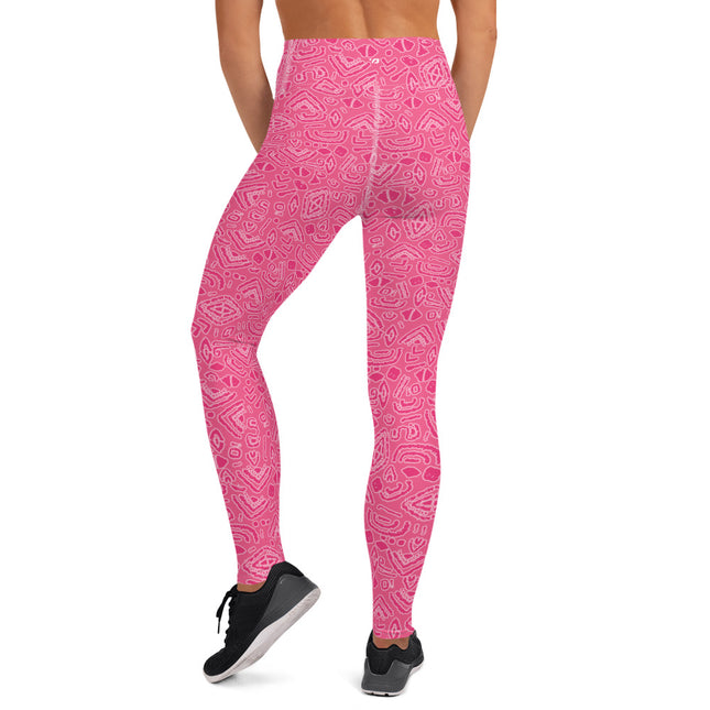 Pink Magenta Tribe High-Waisted Leggings