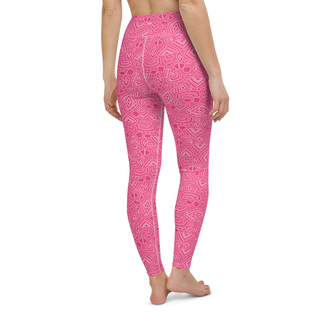 Pink Magenta Tribe High-Waisted Leggings