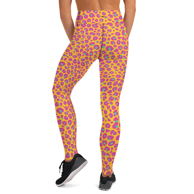 Leggings de yoga de cintura alta con estampado de leopardo al atardecer