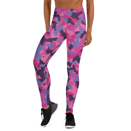 Leggings de cintura alta con estampado de camuflaje en color obsidiana rosa