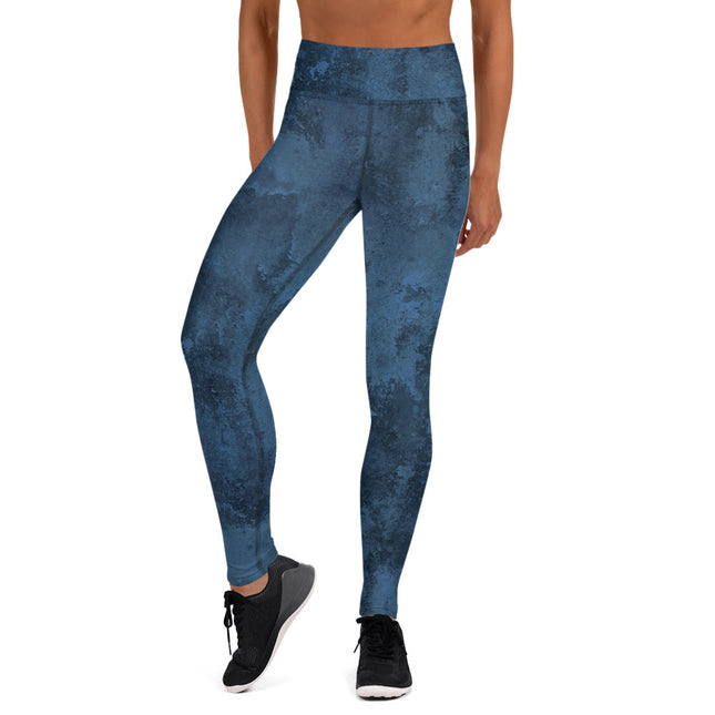 Navy Grunge High-Waisted Leggings