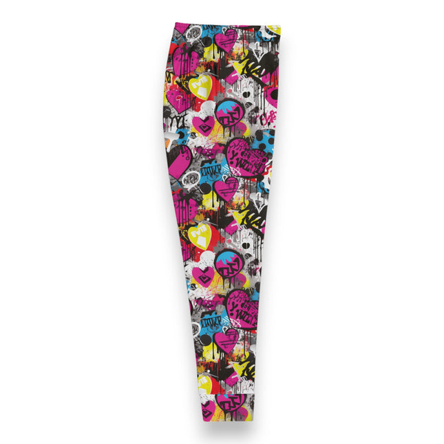 Magenta Hearts Graffiti Joggers