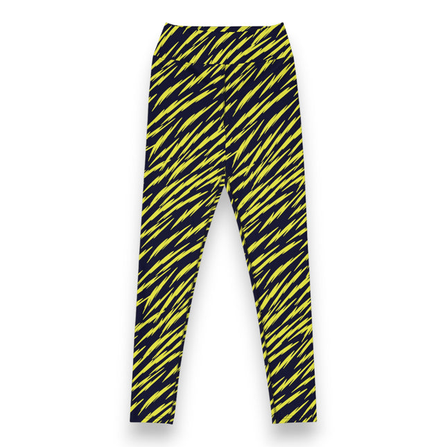 Yellow Tiger Stripe High-Waisted Leggings