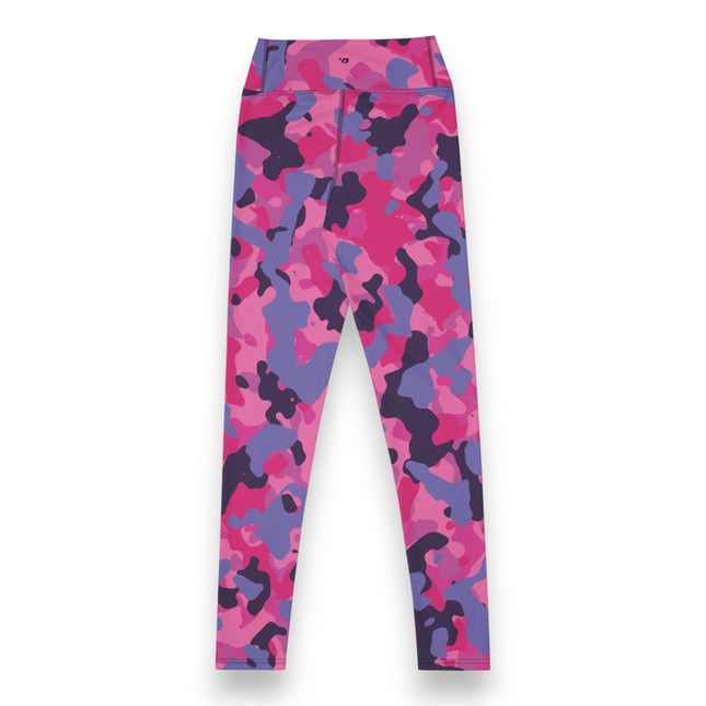 Leggings de cintura alta con estampado de camuflaje en color obsidiana rosa