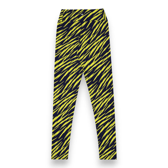 Yellow Tiger Stripe High-Waisted Leggings