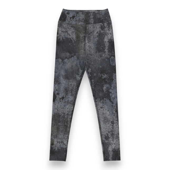 Charcoal Grunge High-Waisted Leggings