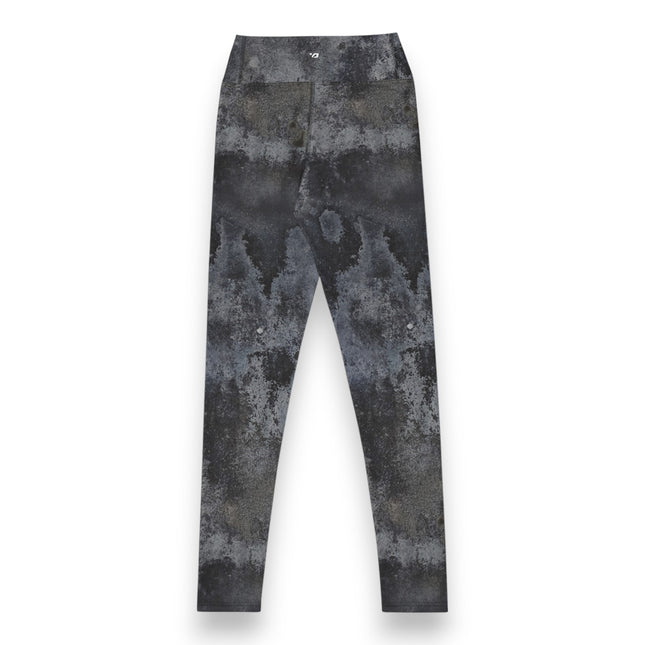 Charcoal Grunge High-Waisted Leggings