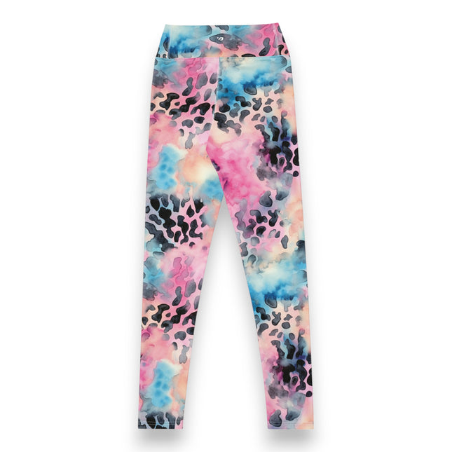 Blue Cotton Candy Leopard High-Waisted Leggings