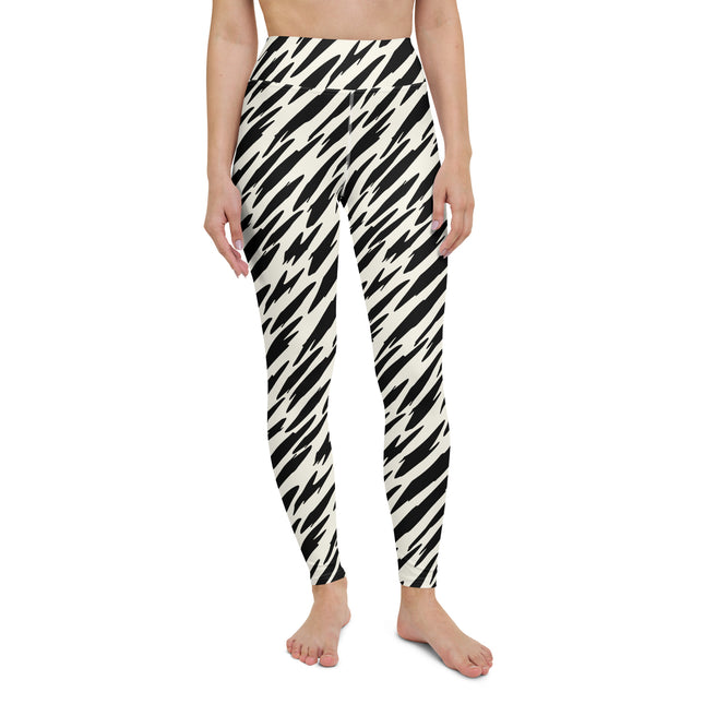 Black Tiger Stripes High-Waisted Leggings