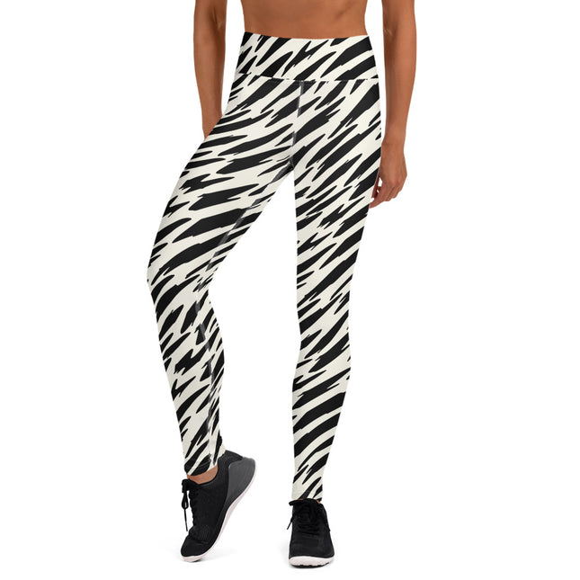 Black Tiger Stripes High-Waisted Leggings