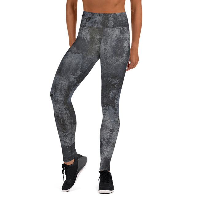 Charcoal Grunge High-Waisted Leggings