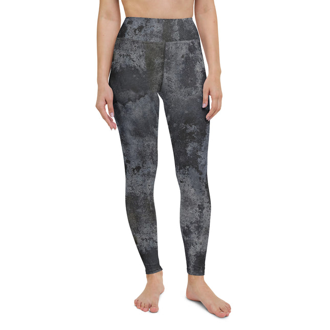 Charcoal Grunge High-Waisted Leggings